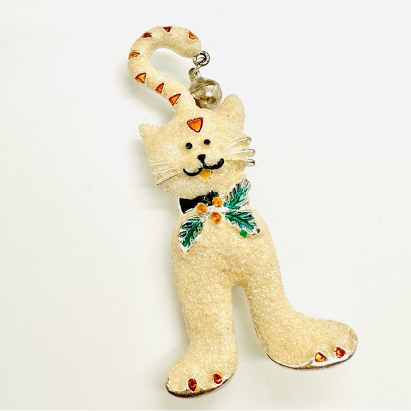 Adorable vintage Christmas cat brooch - Picture 8 of 9